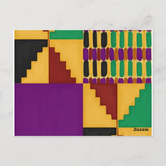 クワパーソナライズされたンザ模様 ポストカード (裏面)