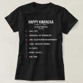 クワンザお祝いの7つの原則 – Happy Kw Tシャツ (デザイン正面)
