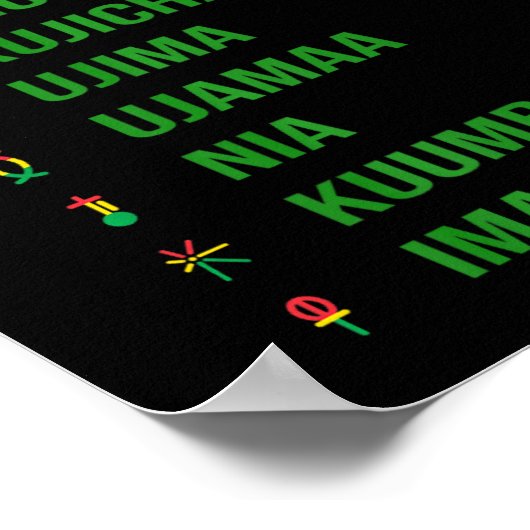 クワンザの七つの原則 – グゾサバ ポスター (角)