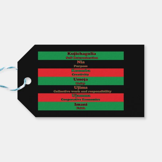 クワンザの七つの原則（横） ギフトタグ (裏面横)
