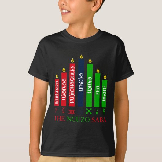 クワンザの七原則 Tシャツ (正面)