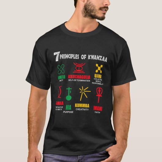 クワンザの七原則 Tシャツ (正面)