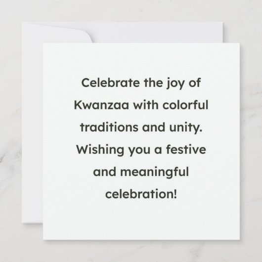 クワンザァ カード (裏面)