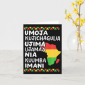 クワンザァ 7 つの原則 アフリカ地図 黒人の誇り M カード (黄色い花)