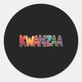 クワンザアおもしろいアフリカの大事な行事 ラウンドシール (正面)
