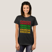 クワンザアフリアンアメリカン伝統スタック Tシャツ (正面フル)