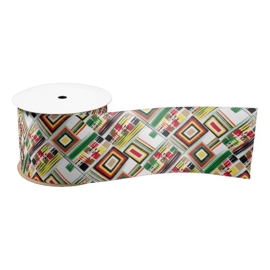 クワンザアフリカンアメリカンホリデー サテンリボン (リール)