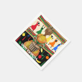 クワンザアフリカンアメリカンホリデー スタンダードカクテルナプキン (角)