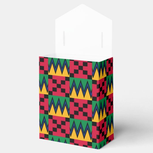 クワンザアフリカ幾何プリント(4) フェイバーボックス (オープン)