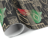 クワンザアフリカ部族のシンボル ラッピングペーパー (ロールコーナー)