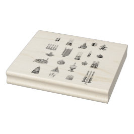 クワンザインスパイアーデザインウッドアートスタンプ ラバースタンプ