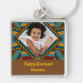 クワンザカスタムア明るい色のダイヤモンドパター キーホルダー (正面)