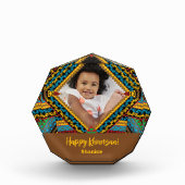 クワンザカスタムア明るい色のダイヤモンドパター フォトブロック (正面)