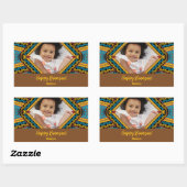 クワンザカスタムア明るい色のダイヤモンドパター 長方形シール (シート)