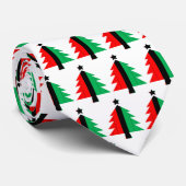 クワンザカラーズレッドブラックグリーンクリスマスツリー ネクタイ (ロール)