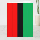 クワンザカラーズレッド黒緑ストライプ模様 カード (正面)
