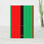 クワンザカラーズレッド黒緑ストライプ模様 シーズンカード (裏面)