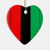 クワンザカラーズレッド黒緑ストライプ模様 セラミックオーナメント (右)