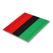 クワンザカラーズレッド黒緑ストライプ模様 タイル (側面)