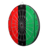 クワンザカラーズレッド黒緑ストライプ模様 ダーツボード (正面右)