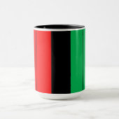 クワンザカラーズレッド黒緑ストライプ模様 マグカップ (中央)