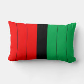 クワンザカラーズレッド黒緑ストライプ模様 ランバークッション (裏面)