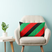 クワンザカラーレッドブラックグリーンストライプパターン ランバークッション (椅子)