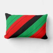 クワンザカラーレッドブラックグリーンストライプパターン ランバークッション (正面)