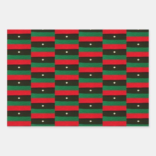 クワンザキャンドルアフリカマップアーティザンクロシェプリント ラッピングペーパーシート (正面3)