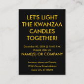 クワンザキャンドルパーティの招待状 名刺 (裏面)