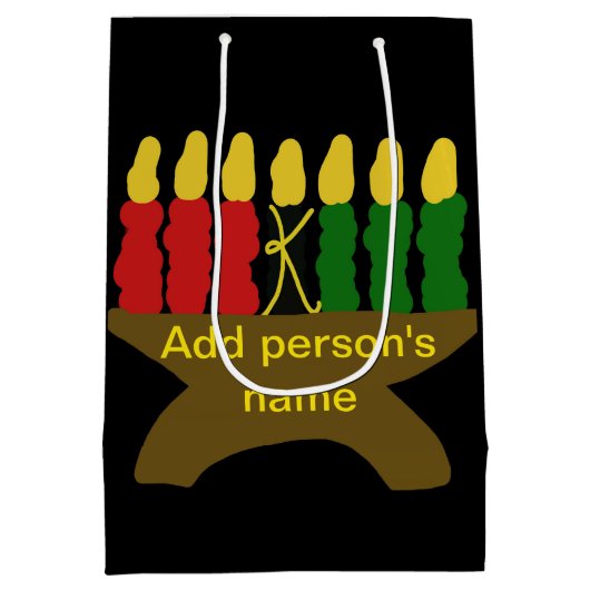 クワンザキャンドルミディアム抱き枕 ミディアムペーパーバッグ (裏面)