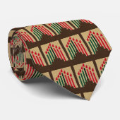クワンザキャンドルレッドブラックグリーンクロシェプリント ネクタイ (ロール)