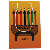 クワンザキャンドル ミディアムペーパーバッグ (正面)