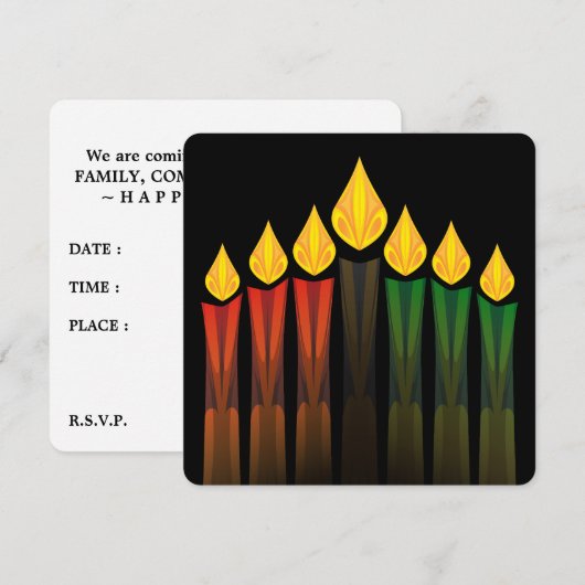 クワンザキャンドル 招待状 (正面/裏面)
