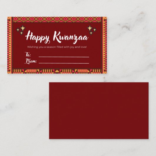 クワンザギフトラベル 名刺 (正面/裏面)