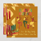 クワンザグリーツジョイズハッピーウィンターお祝い シーズンカード (正面/裏面)