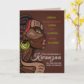 クワンザグリーティングカードの7原則 カード (黄色い花)