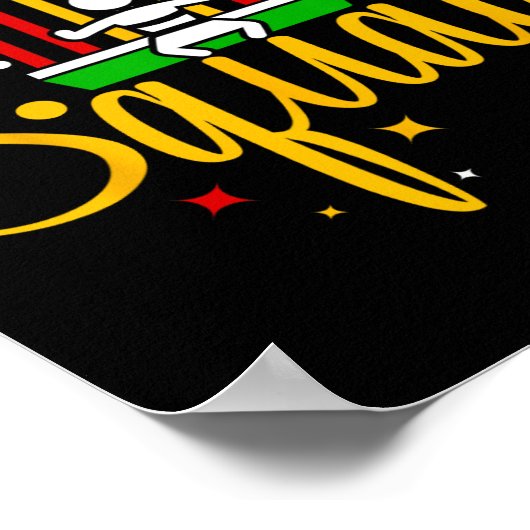 クワンザスクワッドファミリークリスマスアフロアメリカンハッピー ポスター (角)