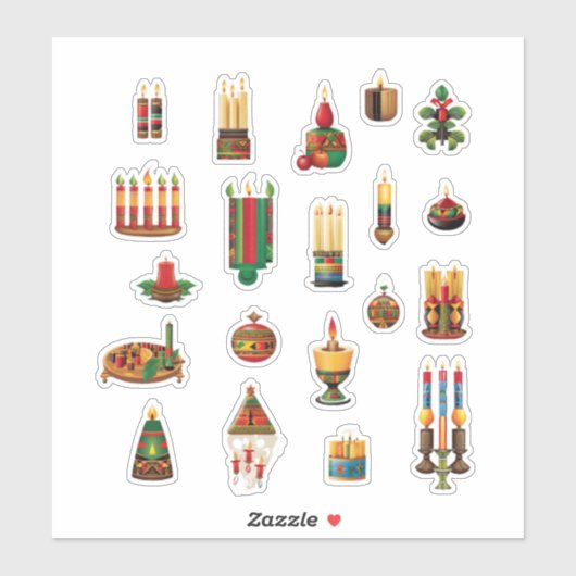 クワンザデザイン8" x 8"カスタムカットビニール シール (シート)