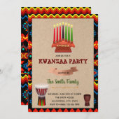 クワンザパーティーテーマ招待 招待状 (正面/裏面)