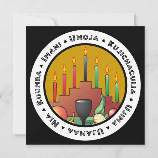 クワンザフラットグリーティングカードの7原則 カード (正面)