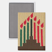 クワンザホリデーキャンドルアーティザンクロシェプリント マグネット (正面/裏面)