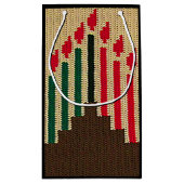 クワンザレッドブラックグリーンアーティザンクロシェプリント スモールペーパーバッグ (裏面)