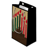 クワンザレッドブラックグリーンアーティザンクロシェプリント スモールペーパーバッグ (正面アングル)