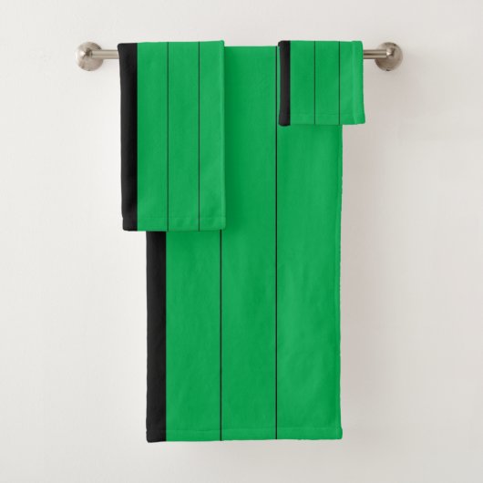 クワンザレッドブラックグリーンキナーラパターストライプのン バスタオルセット (インサイチュ)