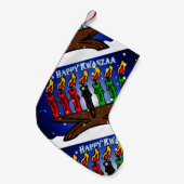 クワンザローソンドルキナーラ雪と挨拶 スモールクリスマスストッキング (正面 (吊り時))