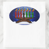 クワンザローソンドルキナーラ雪と挨拶 楕円形シール (バッグ)