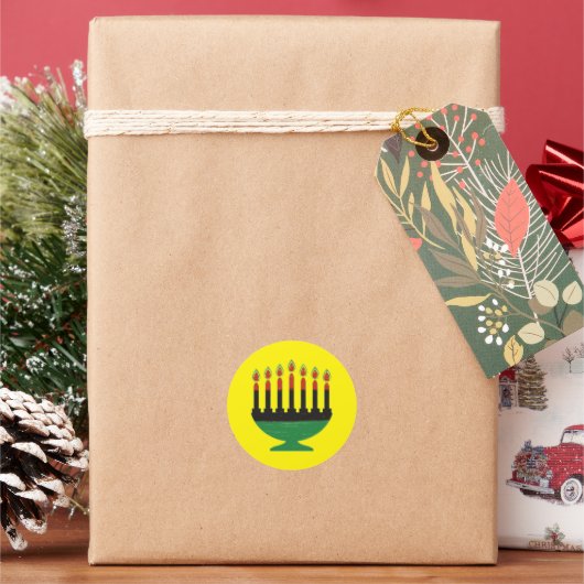 クワンザーの色 キナラ ラウンドシール (クリスマス)