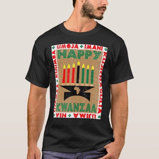 クワンザーの7原則のキャンドル Tシャツ (正面)