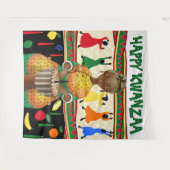 クワンザーアメリカン ホリデー 背景 タペストリー (正面(横))